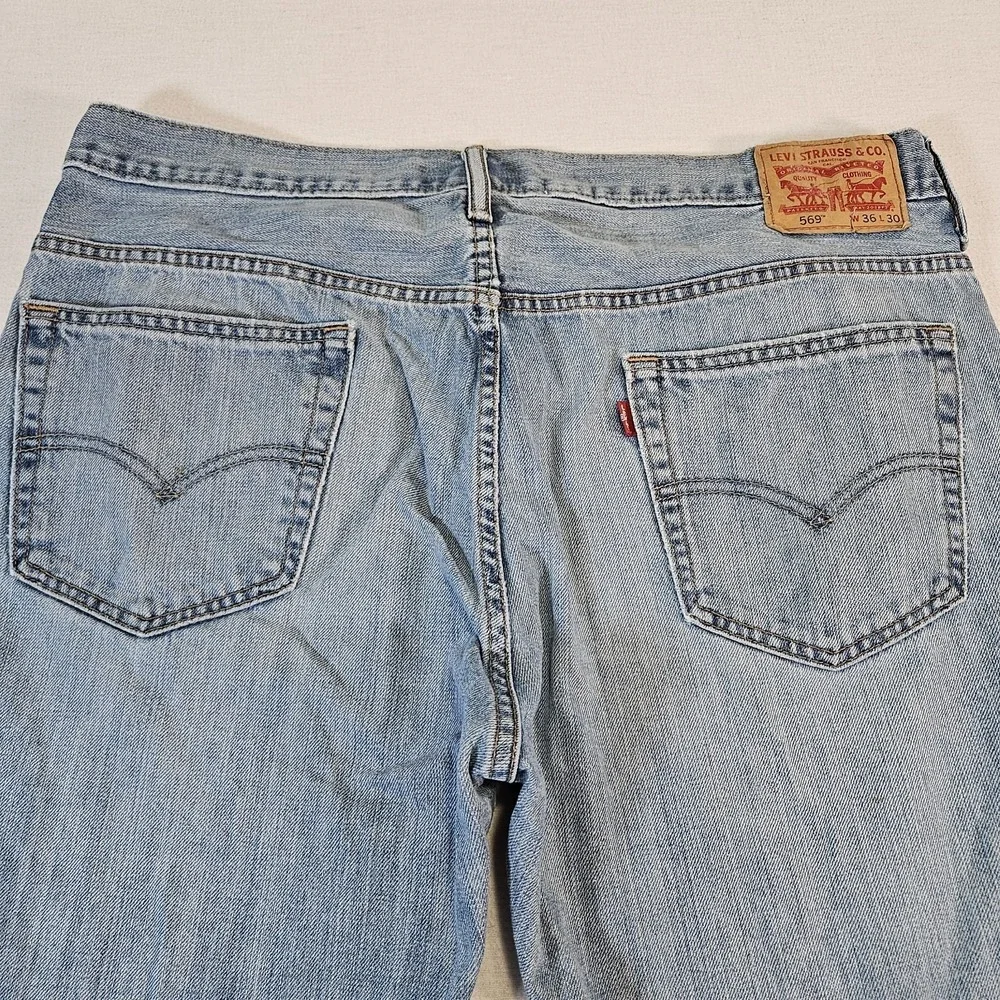 Levis Jeans Mens 36x30 Blue 569 Loose Straight Baggy Denim Pants Western Y2K